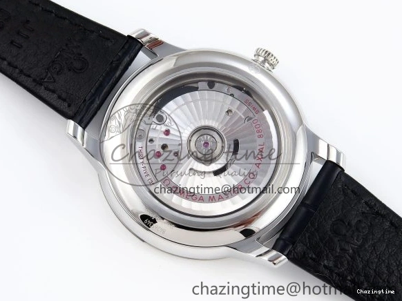 0208 Soft De Ville Date SS MKF 1:1 Best Edition Blue Dial Roman Marker on Black Leather Strap A 7745